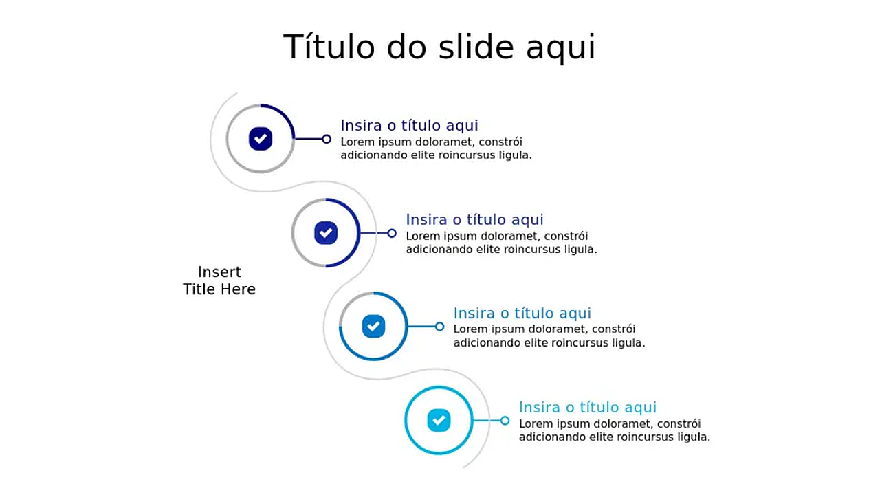 Processos Em Ppt Diagrama de Processo em 4 Etapas com Fluxo Cur… | PPT Design