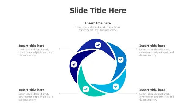 5-Step Circular Process Flow Checklist | Round | PPT Design