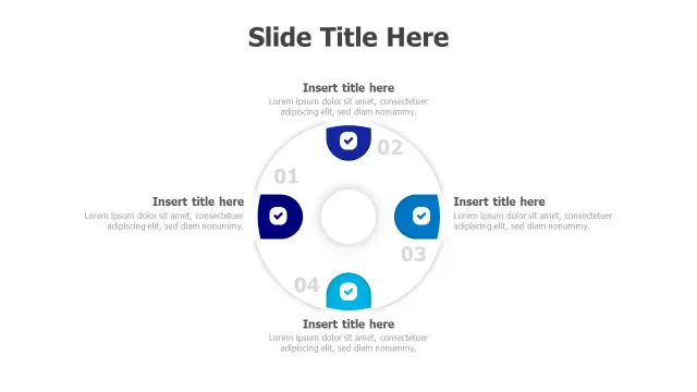 4-Step Circular Process Checklist Diagram | PPT Design