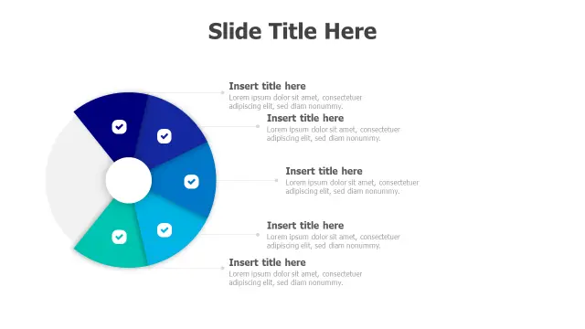 Five Segment Pie Chart Infographic | Round | PPT Design