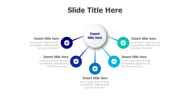 5-Point Network Connection Diagram | Branching | PPT Design