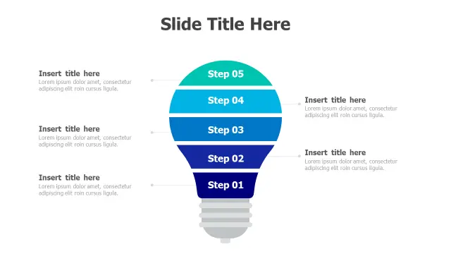 Five Step Light Bulb Process Infographic | Bulb | PPT Design