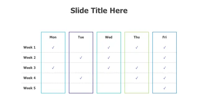 5-Week Weekday Schedule Grid Matrix | Calendar | PPT Design
