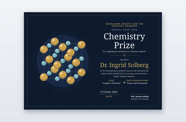 Rock Salt – Urkunde für den Chemiepreis