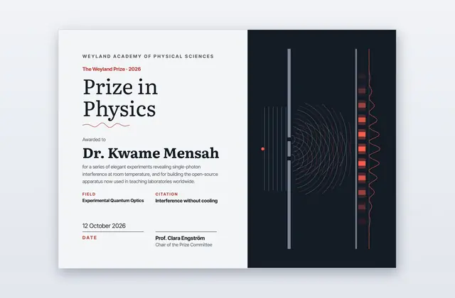 Double Slit – Urkunde für den Physikpreis