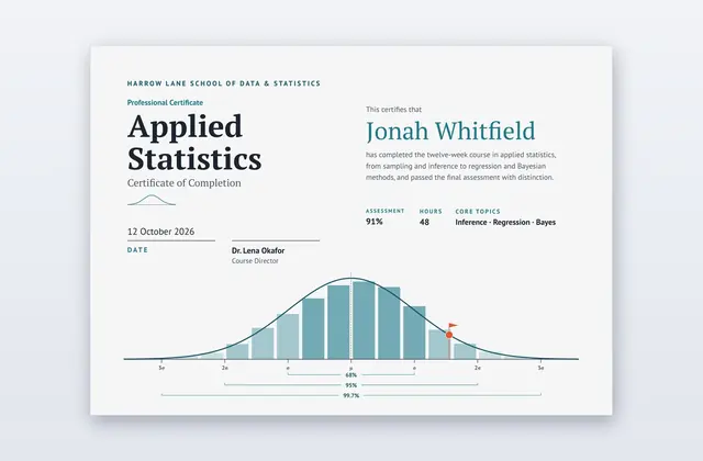 Bell Curve – Zertifikat für den Statistikkurs