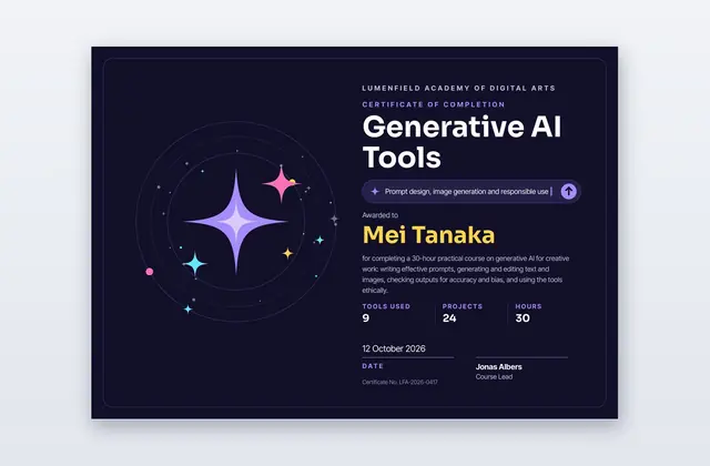 Prompt Spark – Zertifikat für den Kurs Generative KI