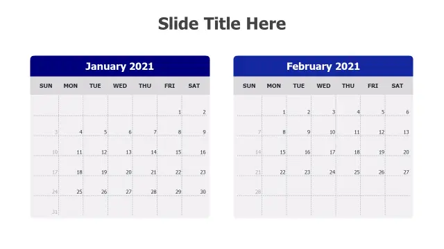 Dual Month Calendar Grid Layout | Calendar | PPT Design