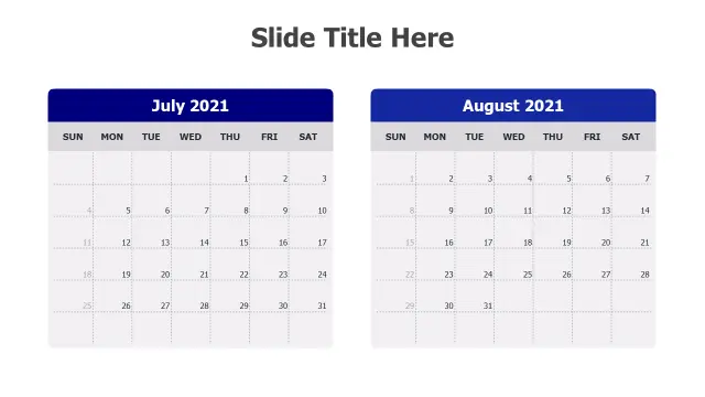 Dual Month Calendar Grid Layout — Alternate Lay… | PPT Design