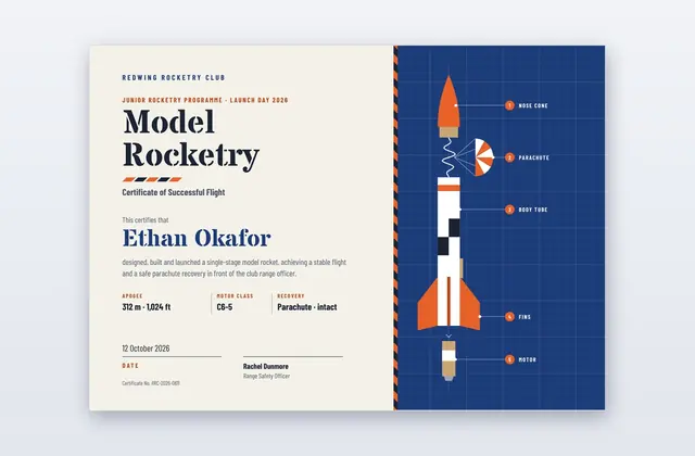 Shock Cord Model Rocketry Certificate | PPT-Design