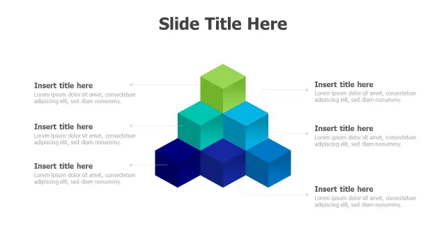 6-Step Pyramid Building Block Cubes | 3D | PPT Design