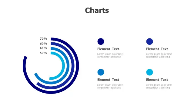 4-Element Concentric Ring Data Chart | Charts | PPT Design