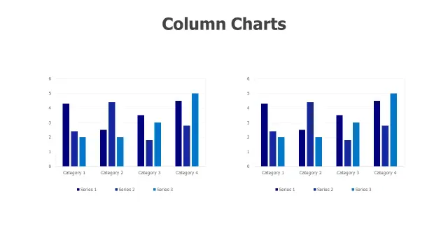 Multi-Series Category Comparison Column Charts | PPT Design