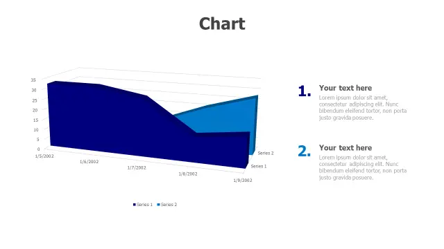 Two Series Area Chart 3D Timeline | Charts | PPT Design