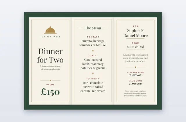 Restaurant-Gutschein Vorlage – Prix Fixe | PPT-Design