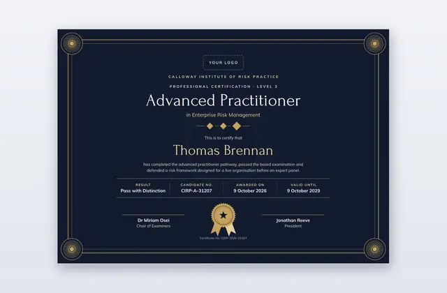 Free Advanced Practitioner Certificate Template – Highmark