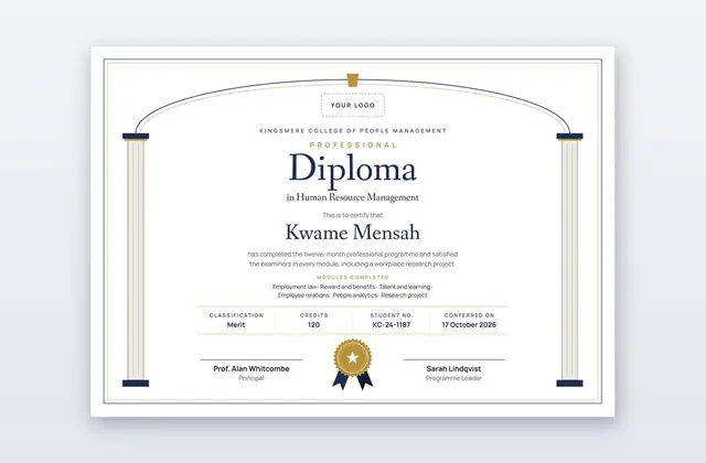 Diploma profesional – plantilla Frontispiece | PPT-Design