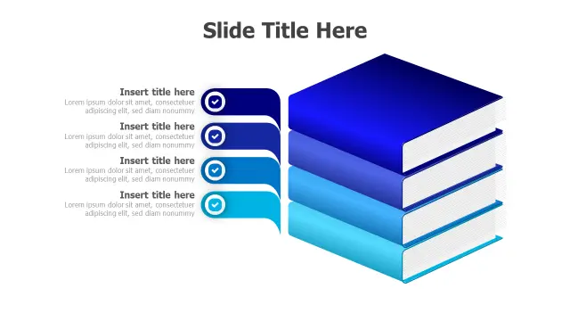 Four Step Learning Process Stacked Books