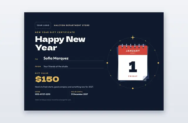 Christmas and New Year Certificate Templates | PPT-Design