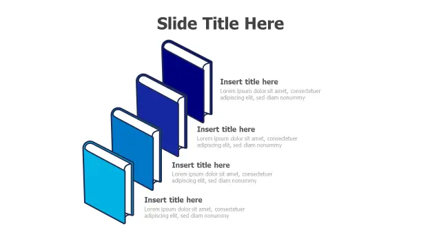 4-Book Stacked Learning Steps Infographic | PPT Design