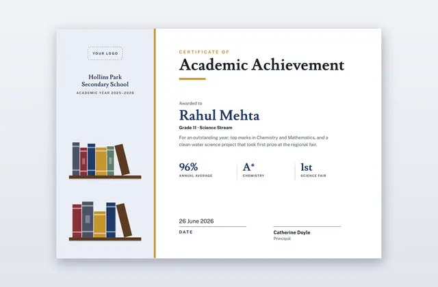 Free Academic Achievement Certificate Template – Lexicon