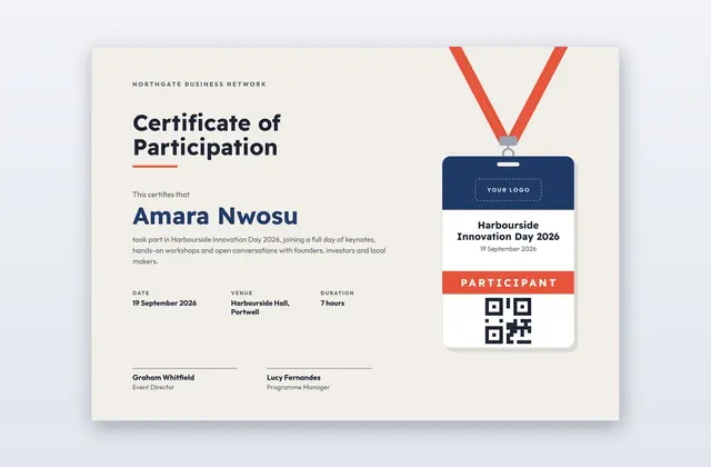 Free Event Participation Certificate Template – Registrant