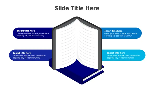 Four Point Book Shield Infographic | Education | PPT Design