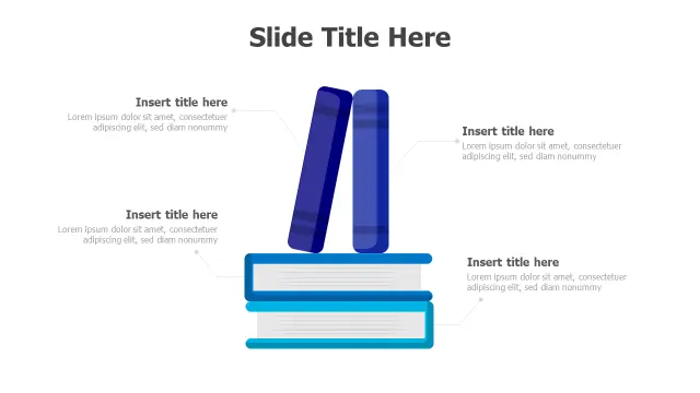 Four Point Book Stack Education Infographic | PPT Design