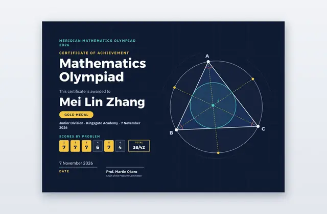 Free Maths Olympiad Certificate Template – Axiom