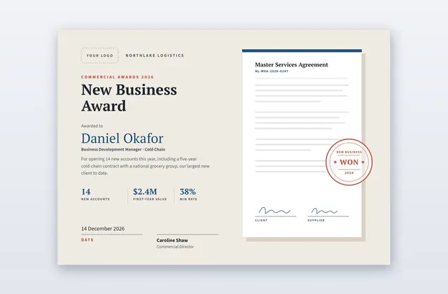 Free New Business Award Certificate Template – Ratified