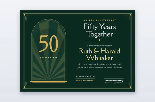 Free Golden Anniversary Certificate Template – Dorado