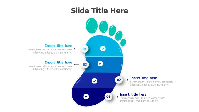 4-Step Process Footprint Progress Chart | PPT Design