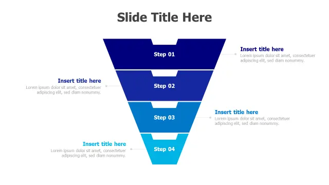 4-Step Sales Funnel Process Diagram | Funnel | PPT Design