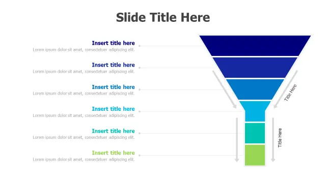 6-Stage Sales Conversion Funnel Chart | Funnel | PPT Design