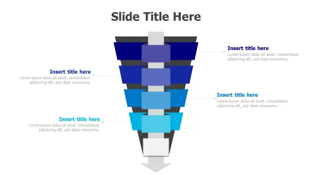 4-Stage Sales Funnel Inverted Pyramid | Funnel | PPT Design
