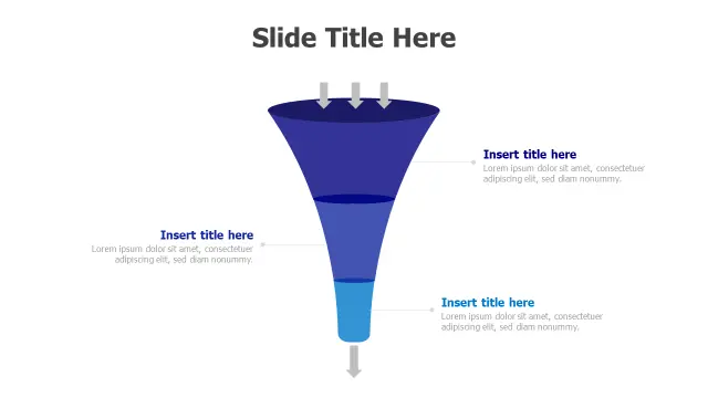 3-Stage Sales Funnel Gradient Diagram | Funnel | PPT Design