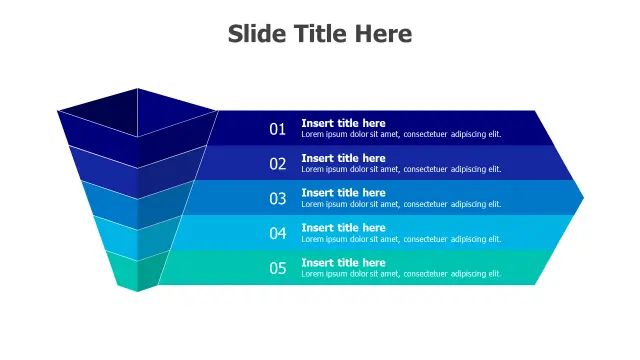 5-Stage Inverted Funnel Gradient Infographic | PPT Design