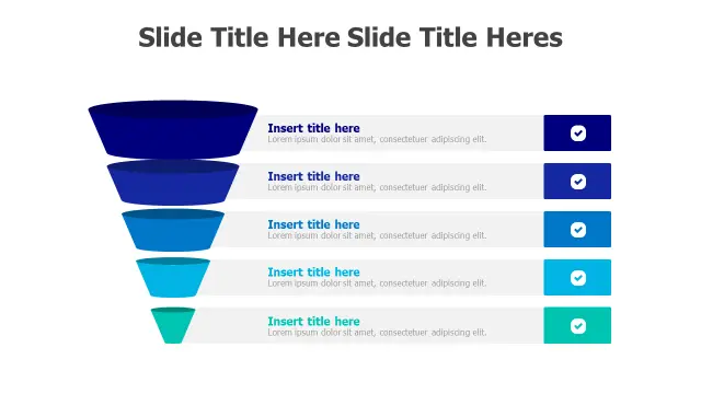 5-Stage Inverted Funnel Conversion Process | PPT Design