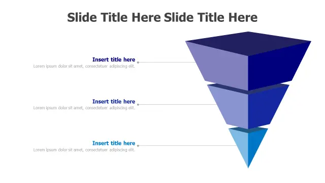 3-Stage Inverted Pyramid Funnel Chart | Funnel | PPT Design