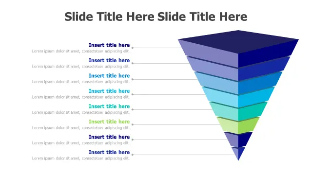 8-Stage 3D Inverted Funnel Infographic | Funnel | PPT Design