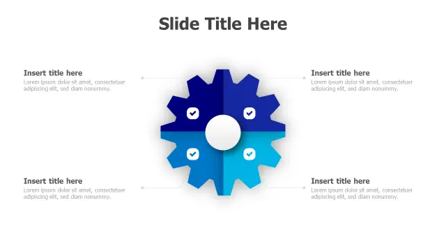 4-Section Gear Process Infographic Layout | PPT Design