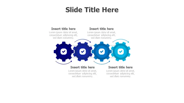 4-Step Process Gears Workflow Diagram | PPT Design
