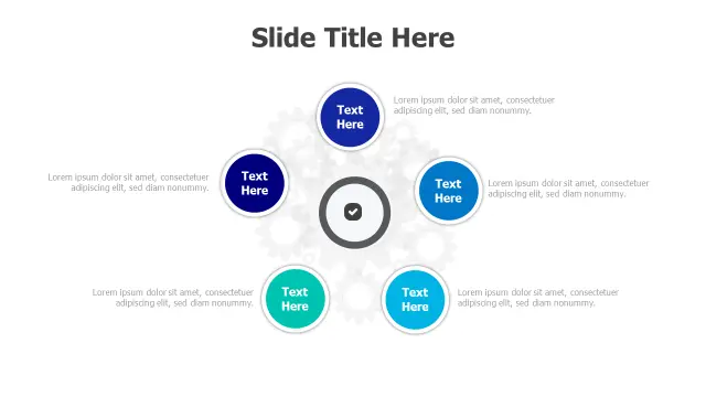5-Point Central Hub Circular Process | PPT Design