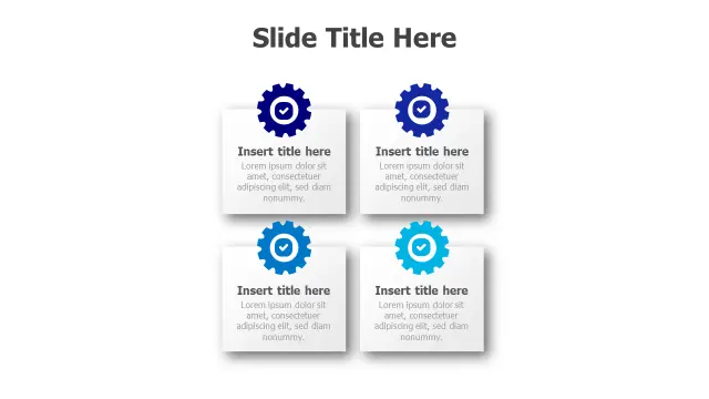 4-Step Process Gears Card Layout | Gears-Cogs | PPT Design