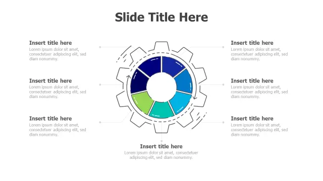 7-Section Gear Wheel Process Infographic | PPT Design