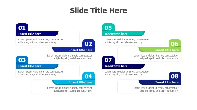 8-Point Staggered Agenda Layout | Agenda | PPT Design