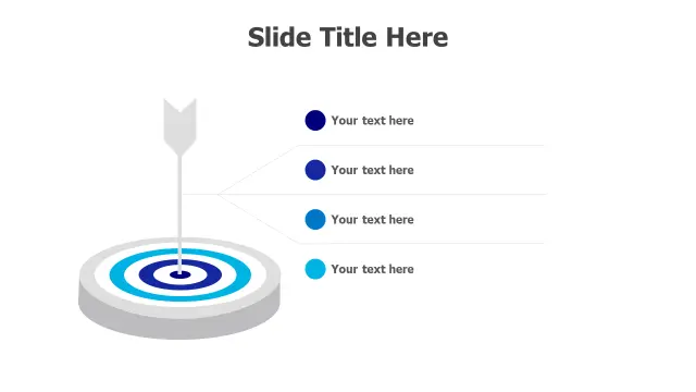 Target Bullseye Goals 4-Point Infographic | PPT Design