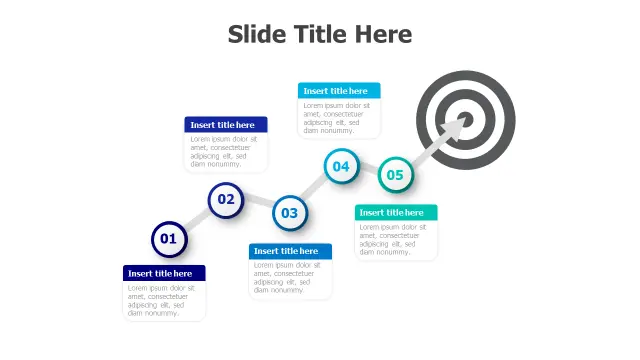 Five Step Curved Path Goals Infographic | Goals | PPT Design