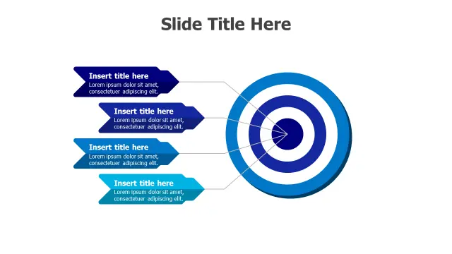 Target Achievement 4-Point Arrow Infographic | PPT Design