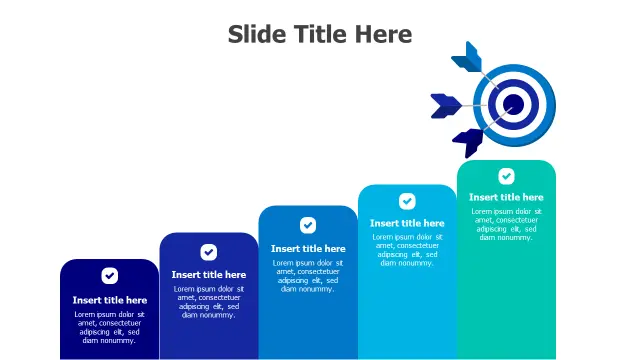 Target Achievement 5-Step Bar Chart | Goals | PPT Design